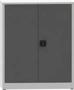 Dielenská policová skriňa na náradie KOVONA JUMBO, 2 police, zváraná, 1150 x 950 x 500 mm, sivá / grafit