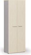 Kancelárska skriňa s dverami PRIMO GRAY, 800 x 420 x 2128 mm, sivá/breza