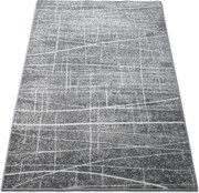 DY Sivý koberec s bielymi linkami Enigma 05 Rozmer: 80x150 cm
