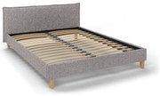 Sivá čalúnená dvojlôžková posteľ s roštom 180x200 cm Tina - Ropez