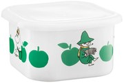 Dóza s vrchnákom Moomin Joyful Apples 1,5l, smalt / bielo-zelená