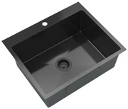 Gamma Gamma, 1-komorový oceľový drez 600x500x210 mm, čierna, GMA-S6050-BK