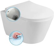 Sapho Sapho, AVVA CLEANWASH závesná WC misa s bidet. spŕškou, Rimless, 35,5x53cm, biela, 100312