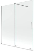 Mexen Velar vaňová zástena dvojkrídlová Posuvný 150 x 150 cm, Priehľadné, Chrómová - 896-150-000-01-01