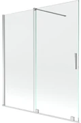 Mexen Velar vaňová zástena dvojkrídlová Posuvný 150 x 150 cm, Priehľadné, Chrómová - 896-150-000-01-01