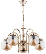 Luster na reťazi HERO 5xE14/40W/230V zlatá