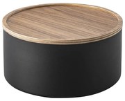 Čierny kovový úložný box s vekom ø 22x11 cm Rin – YAMAZAKI