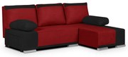 Rohová sedacia súprava s funkciou spania DROP Červená/čierna