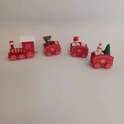 DECOLED Dekorácia, vlak, 22,3 x 7,2 x 2,8 cm, červená