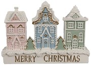Farebná dekorácia domčekov v rade Merry Christmas - 13*4*10 cm