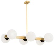 Argon 2549 - Luster na tyči FREEMONT 6xE27/15W/230V zlatá/biela/čierna