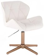 LuxuryForm DESIGN Stolička MILANO na zlatom kríži - biela