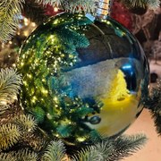 DECOLED Plastová koule, prům. 10 cm, světle modrá, 6x lesklá