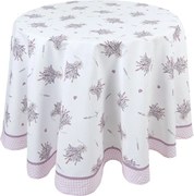 Bavlnený gulatý obrus s levanduľami Lavander Garden Lavander Garden - Ø 170 cm