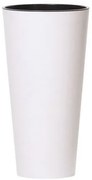 Kvetináč TUBUS SLIM s vložkou 40 cm, biely matný, 40 cm