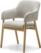 Čalúnené jedálenské kreslo Sanremo bouclé svetlosivé/dub prírodný