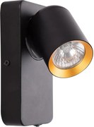 Nástenné bodové svietidlo ANDY 1xGU10/8W/230V čierna/zlatá