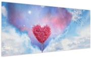 Obraz - Ružový strom srdca (120x50 cm)