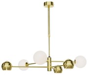 Jupiter 1962 - Luster na tyči MOKA 3xGU10/10W/230V + 3xG9/10W/230V zlatá/biela