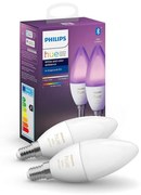SADA 2x LED Stmievateľná žiarovka Philips Hue WHITE AND COLOR E14/5,3W/230V