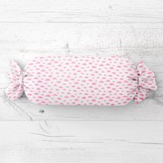 Biante Detský vankúš valec bonbon Sandra SA-128 Koralové obláčiky na bielom 15x40 cm