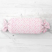 Biante Detský vankúš valec bonbon Sandra SA-128 Koralové obláčiky na bielom 15x40 cm