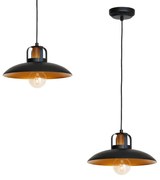 Závesné svietidlo Felix, 1x medené/čierne kovové tienidlo, b/c