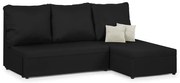 Rohová pohovka pre 3 osoby s funkciou spania TOMI Černá/krémová