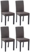 Jedálenská stolička Inn (SET 4 ks) - látka, nohy čierne - Tmavo sivá