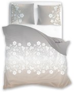 Bavlněné saténové povlečení Piano 003 140x200 cm + 70x90 cm šedo-béžové