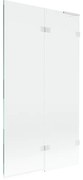 Mexen Lunar L, pravá 2-krídlová vaňová zástena 100 x 150 cm, 8mm číre sklo, biely profil, 897L-100-100-20-00-P