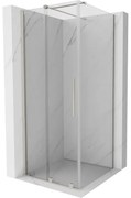 Mexen Velar, sprchový kút s posuvnými dverami 100 x 100 cm, 8mm číre sklo, brúsená oceľ, 871-100-100-01-97