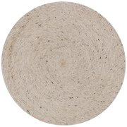 Ručne tkaný vlnený okrúhly koberec vo svetlosivej a slonovinovej farbe ø 200 cm Takashi – Kave Home