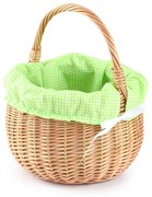 Okrúhly prútený kôš s látkoupriemer 20 x v. 15/24cm