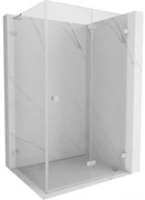 Mexen Lunar-F L, 1-krídlový sprchový kút so skladacími dverami, pravý, 75 x 70 cm, 8mm číre sklo, brúsená oceľ profil, 836L-075-070-97-00-P