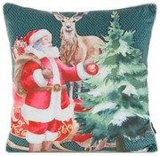VIANOČNÁ DEKORAČNÁ OBLIEČKA NA VANKÚŠ SANTA6 45X45 CM VZOROVANÁ