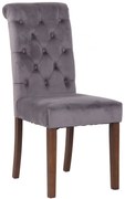 Jedálenská stolička Lisburn - zamat - Tmavo sivá