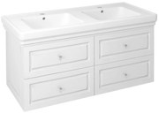 Sapho Sapho, VIOLETA dvojumývadlová skrinka 116x52x49cm, biela pololesk, VI125-3131