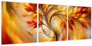 Obraz - Jesenný strom (s hodinami) (90x30 cm)