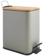 Spirella Spirella pedálový odpadkový kôš erik šedo-hnedá oceľ bambusové veko 5 l 10.22583