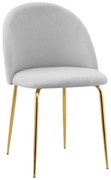 Zamatová stolička Fargo Gold Velvet Sivá