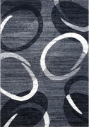 Kusový koberec Florida New 308-72 grey/black, 120x170, šedá, chodba / predsieň, Spoltex