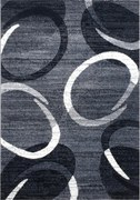 Spoltex, Kusový koberec Florida New 308-72 grey/black, 120x170, šedá, chodba / predsieň