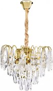 Toolight Toolight, krištáľová závesná lampa Ø30 cm, 3xE14, SWE078-CP, zlatá, OSW-30207
