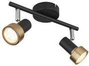 Globo 57917-2G - Bodové svietidlo  MASON 2xGU10/25W/230V čierna/zlatá