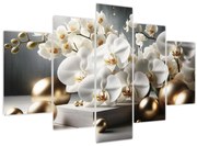 Obraz - Orchidea a zlaté gule (150x105 cm)