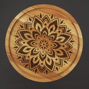 AMADEA Drevená servírovacia doska - podnos mandala, masívne drevo, 30 cm