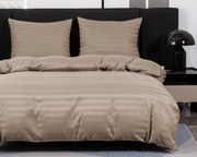 Hotelové obliečky z mikrovlákna JASMINE béžové - prúžok 2 cm, hotelové obálkové zapínanie Rozmer obliečky: 70 x 90 cm | 140 x 200 cm