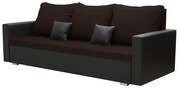 Pohovka 3-miestna s funkciou spania EKO Tmavohnedá/čierna