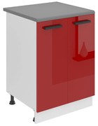 Kuchynská skrinka Belini Premium Full Version spodná 60 cm červený lesk s pracovnou doskou